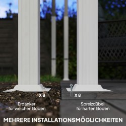 Pergola terassille ja puutarhaan 3 x 4 m, metallirunko, liukuva UV30+ katos, beige
