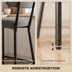 Baarituoli keittiösaarekkeelle 2 kpl, pehmustettu kaarevalla selkänojalla, metalli/polyesteri, harmaa