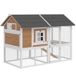 Kanala ulkokäyttöön 4 kanalle kuusenpuu bitumikatto ulkotarhalla 200 x 104 x 145 cm ruskea