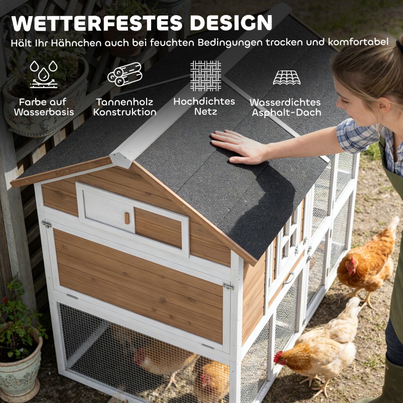 Kanala ulkokäyttöön 4 kanalle kuusenpuu bitumikatto ulkotarhalla 200 x 104 x 145 cm ruskea