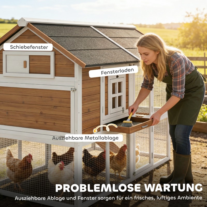 Kanala ulkokäyttöön 4 kanalle kuusenpuu bitumikatto ulkotarhalla 200 x 104 x 145 cm ruskea