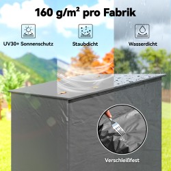 Säilytyssuoja ulkokäyttöön galvanoitu teräsrunko PE-kate 1,9 x 1,2 m tummanharmaa