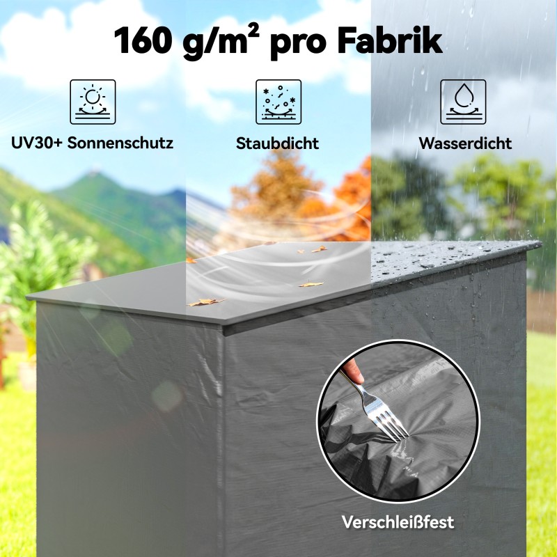 Säilytyssuoja ulkokäyttöön galvanoitu teräsrunko PE-kate 1,9 x 1,2 m tummanharmaa