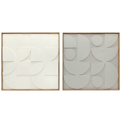 Seinäkoriste 3D 2 osainen setti geometrinen EVA MDF 80 x 80 cm valkoinen
