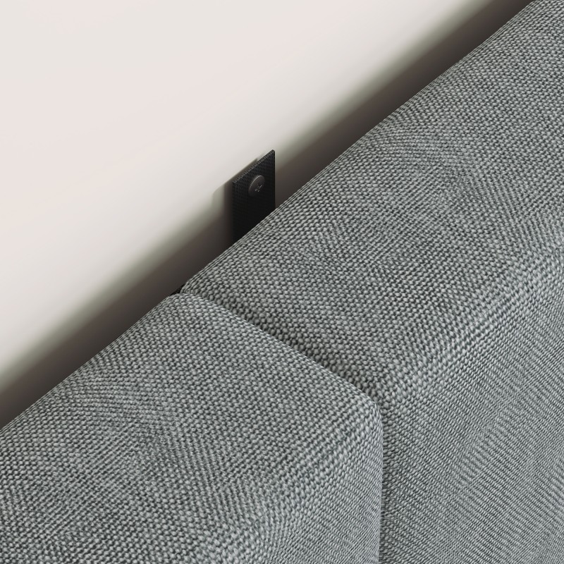 Sängynpääty metallijaloilla 160 cm, korkeussäädettävä 106–126 cm, harmaa pellavapintainen kangas