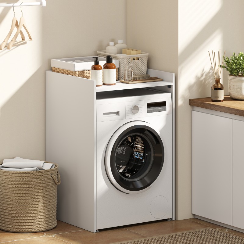 Kylpyhuonekaappi pesukoneelle, MDF, 64 x 60 x 97,5 cm, valkoinen