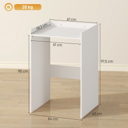 Kylpyhuonekaappi pesukoneelle, MDF, 64 x 60 x 97,5 cm, valkoinen