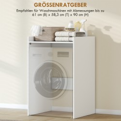 Kylpyhuonekaappi pesukoneelle, MDF, 64 x 60 x 97,5 cm, valkoinen