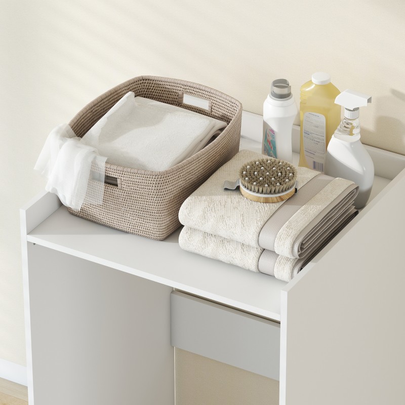 Kylpyhuonekaappi pesukoneelle, MDF, 64 x 60 x 97,5 cm, valkoinen