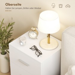 Yöpöytä makuuhuoneeseen 3 laatikkoa MDF 40x35x60 cm valkoinen