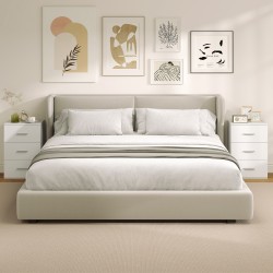 Yöpöytä makuuhuoneeseen 3 laatikkoa MDF 40x35x60 cm valkoinen