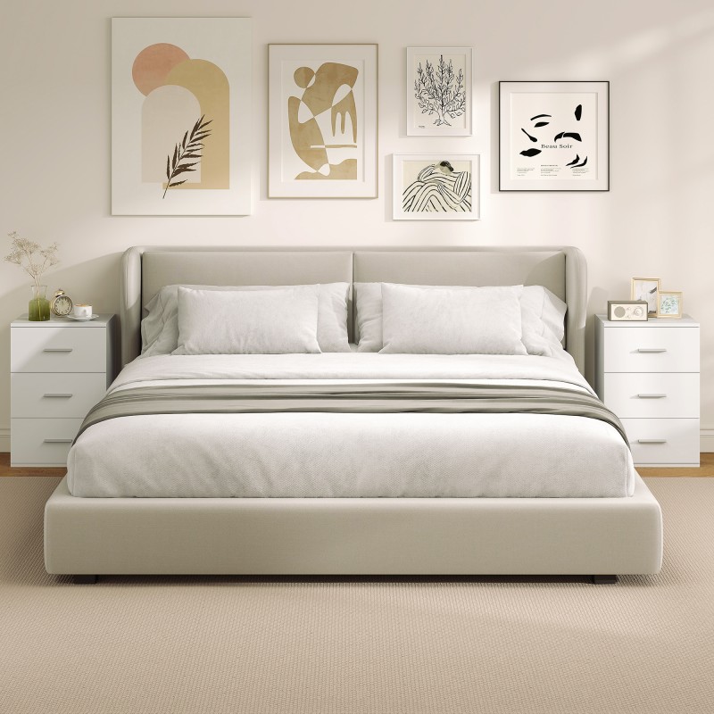 Yöpöytä makuuhuoneeseen 3 laatikkoa MDF 40x35x60 cm valkoinen