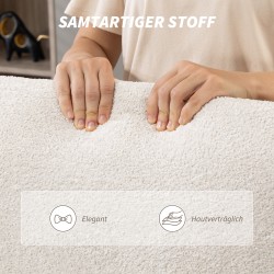 Työtuoli kotitoimistoon, samettipintainen kangas, metallijalka, säädettävä korkeus, cremevalkoinen