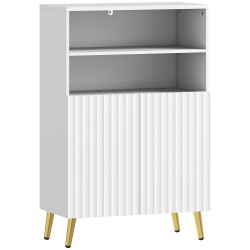 Kylpyhuonekaappi soft close ovilla 2 avointa hyllyä MDF 60 x 31 8 x 93 cm valkoinen