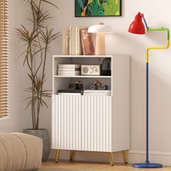 Kylpyhuonekaappi soft close -ovilla, 2 avointa hyllyä, MDF, 60 x 31,8 x 93 cm, valkoinen