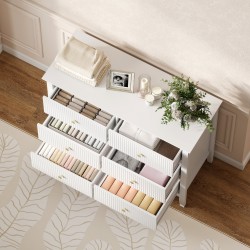 Lipasto 6 laatikolla, MDF/lastulevy, 100 x 40 x 78 cm, valkoinen