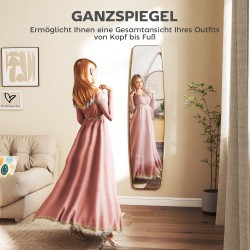 Seinäpeili kokovartalopeili metallikehyksellä 160 x 40 cm kultasävy