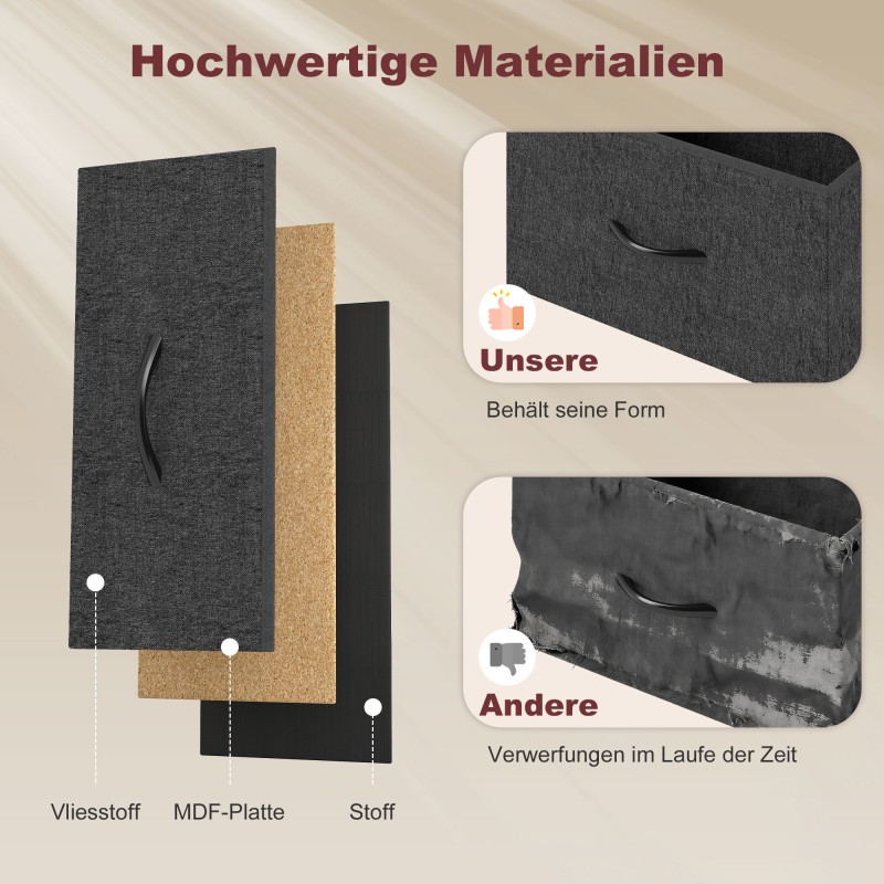 Lipasto 8 kangaslaatikolla ja latauspisteellä, teräsrunko, 130,5 x 30 x 88 cm, rustiikin ruskea/musta