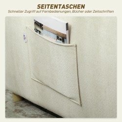 3-in-1 lepotuoli vuodesohva olohuoneeseen, chenille, 67x181 cm, creme