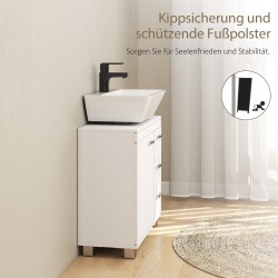 Allaskaappi pesualtaan alle, jalalliselle altaalle, MDF, 70 x 30 x 64 cm, valkoinen