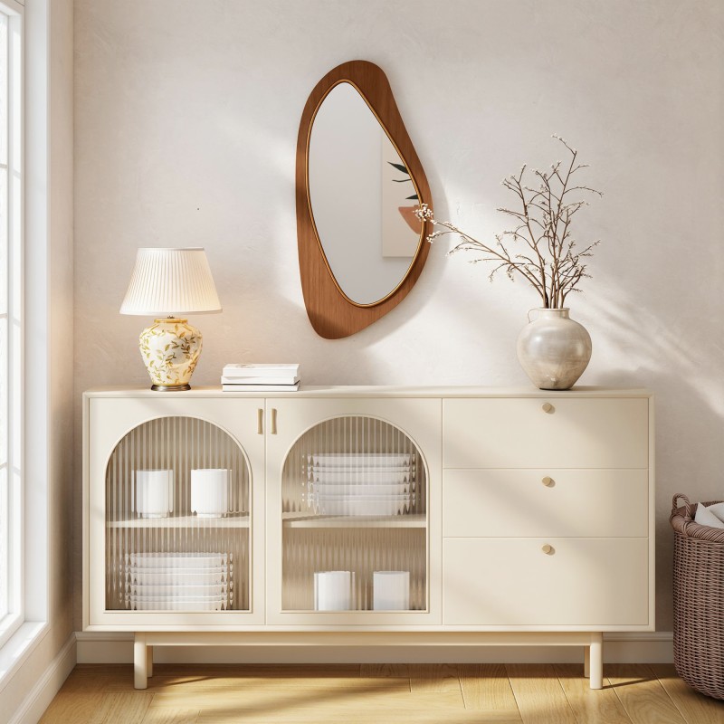 Seinäpeili mäntypuuviilulla 91,5 x 45 cm luonnonpuu