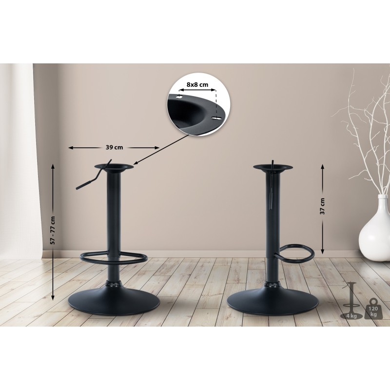 Korvaava pyörivä baarijakkaran jalusta 8x8 cm kiinnityksellä