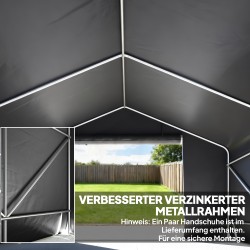 Siirrettävä säilytysteltta pyörille ja puutarhatyökaluille, metallirunko 3x3 m, tummanharmaa