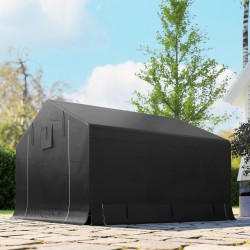 Siirrettävä säilytysteltta pyörille ja puutarhatyökaluille, metallirunko 3x3 m, tummanharmaa