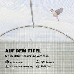 Kasvihuone kasvutunneli PE-muovi ja sinkitty teräs 396 x 300 x 200 cm valkoinen