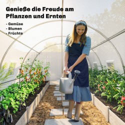 Kasvihuone kasvutunneli PE-muovi ja sinkitty teräs 396 x 300 x 200 cm valkoinen