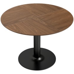 Pyöreä ruokapöytä 6 hengelle MDF teräs 110 x 78 cm ruskea puukuviollinen