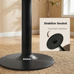 Pyöreä ruokapöytä 6 hengelle, MDF/teräs, Ø110 x 78 cm, ruskea puukuviollinen