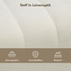 Makuuhuoneen penkki vanerirungolla 110x40x44 cm, kantavuus 220 kg, kermavalkoinen