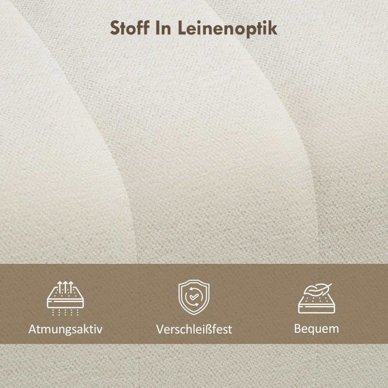 Makuuhuoneen penkki vanerirungolla 110x40x44 cm, kantavuus 220 kg, kermavalkoinen