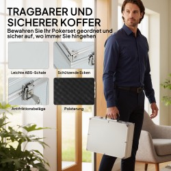 Pokerisetti 300 pelimerkillä, 2 korttipakkaa, nopat, pelimatto ja salkku, jopa 8 pelaajalle