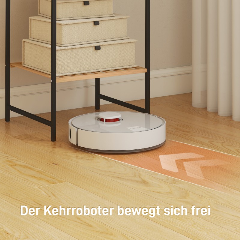 Kylpyhuoneen hylly bambua ja terästä, 4-tasoinen seisova hylly, 36,5 x 33 x 110 cm, musta/natur