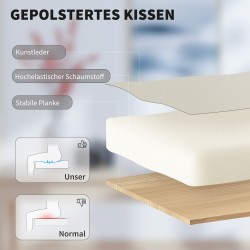 Työtuoli lemmikkiystävällinen keinonahka, jalkatuki, kallistuva ja korkeussäädettävä, beige