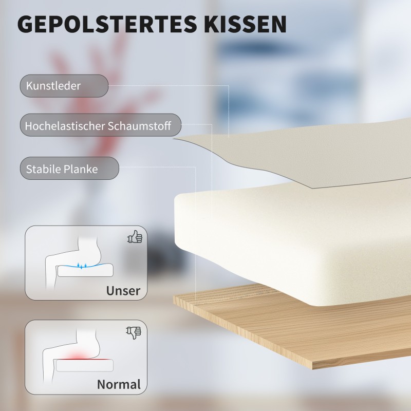 Työtuoli lemmikkiystävällinen keinonahka, jalkatuki, kallistuva ja korkeussäädettävä, beige