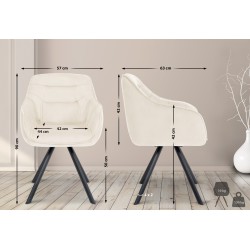 Ergonominen moderni ruokailutuoli sametti- tai kangasverhoilulla