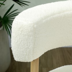 Nojatuoli sherpa-fleecellä ja metallijaloilla 67 x 67 x 71 cm kermanvalkoinen