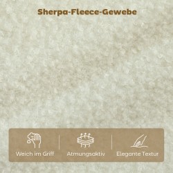 2-istuttava sohva sherpa-fleece -verhoilulla 137 cm, kermanvalkoinen