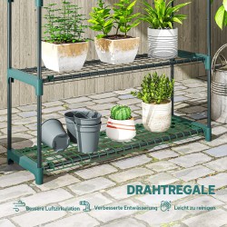 Kasviteline 2 kpl, 4-tasoinen, teräs, 90 x 28 x 104 cm, tummanvihreä, sisä- ja ulkokäyttöön