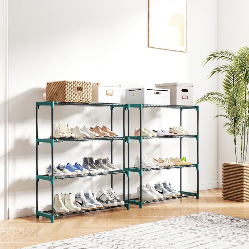 Kasviteline 2 kpl, 4-tasoinen, teräs, 90 x 28 x 104 cm, tummanvihreä, sisä- ja ulkokäyttöön