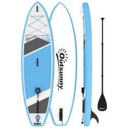 Ilmatäytteinen SUP lautasetti 320 x 82 x 15 cm kantavuus 160 kg sininen