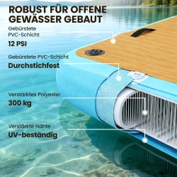 Ilmatäytteinen kelluva alusta tikkailla 243 x 183 cm 4–6 hengelle ruskea/sininen