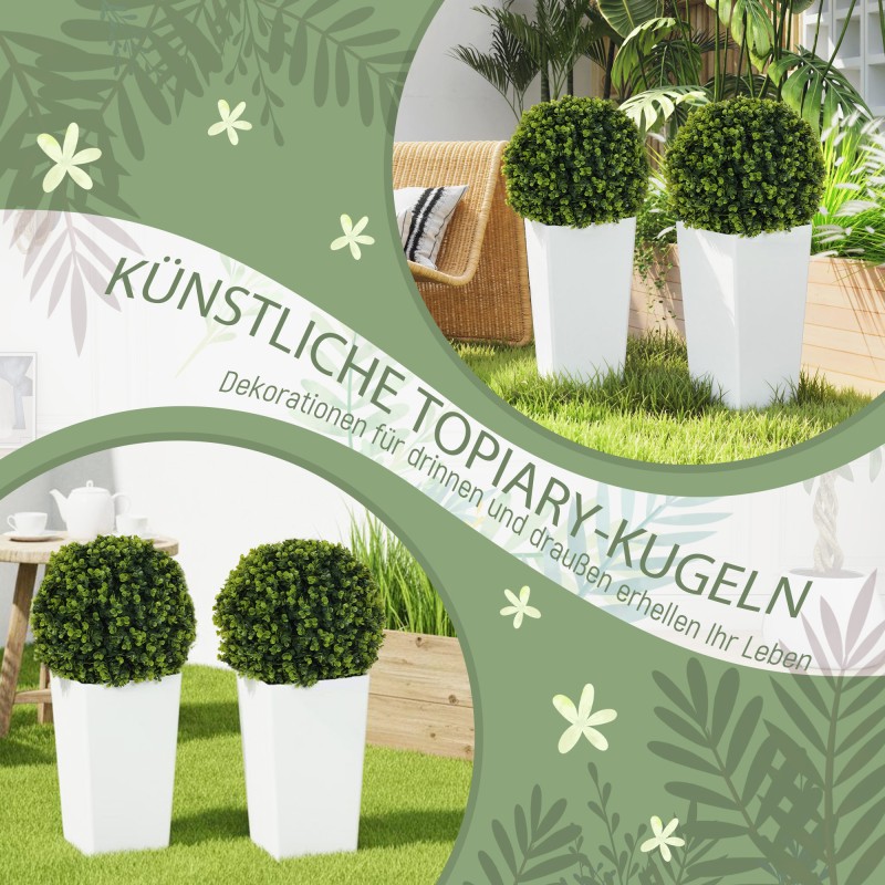 Keinotekoinen eukalyptus palloviherkasvi ruukussa 65 cm, UV-suojattu, 2 kpl, vihreä