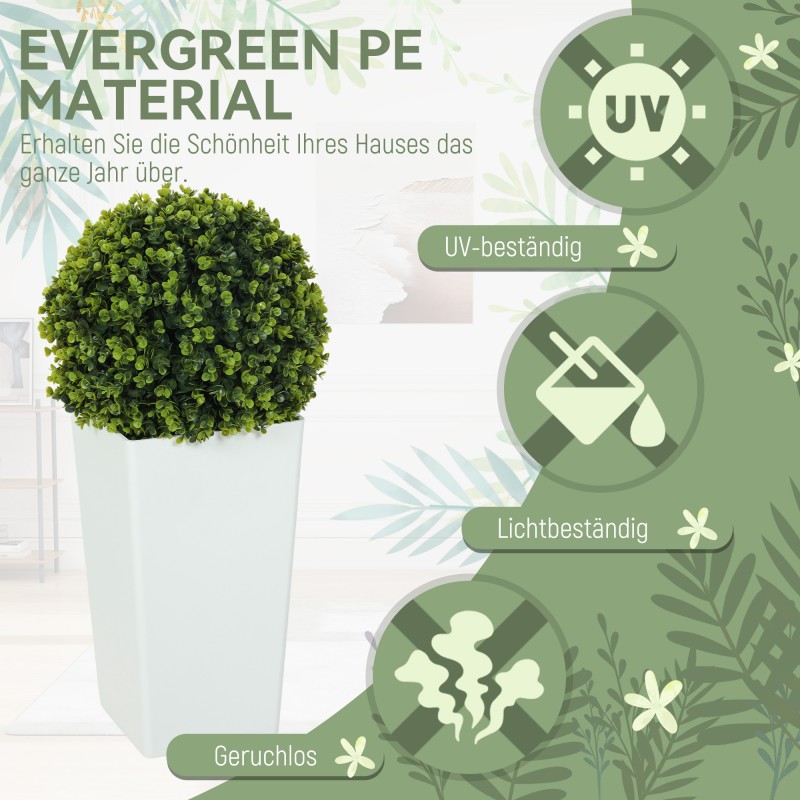 Keinotekoinen eukalyptus palloviherkasvi ruukussa 65 cm, UV-suojattu, 2 kpl, vihreä