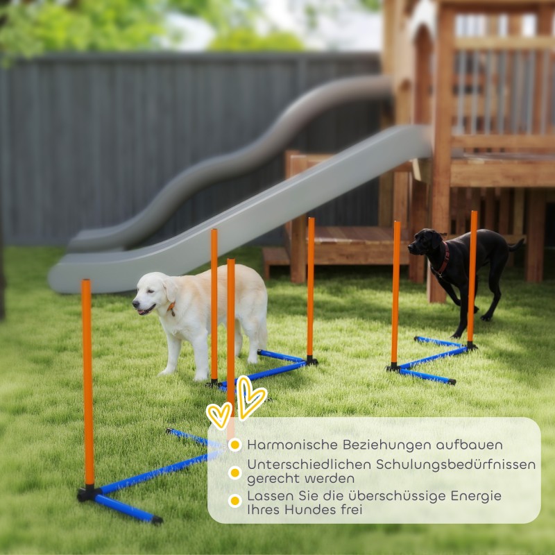 Koiran agilitysetti 3-osainen, PE ja Oxford, sisä- ja ulkokäyttöön, oranssi/sininen/musta