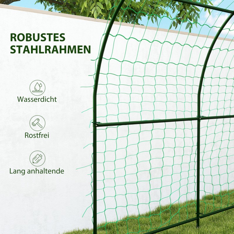 Köynnöstuki puutarhakaari teräs 210 x 250 x 216 cm tummanvihreä