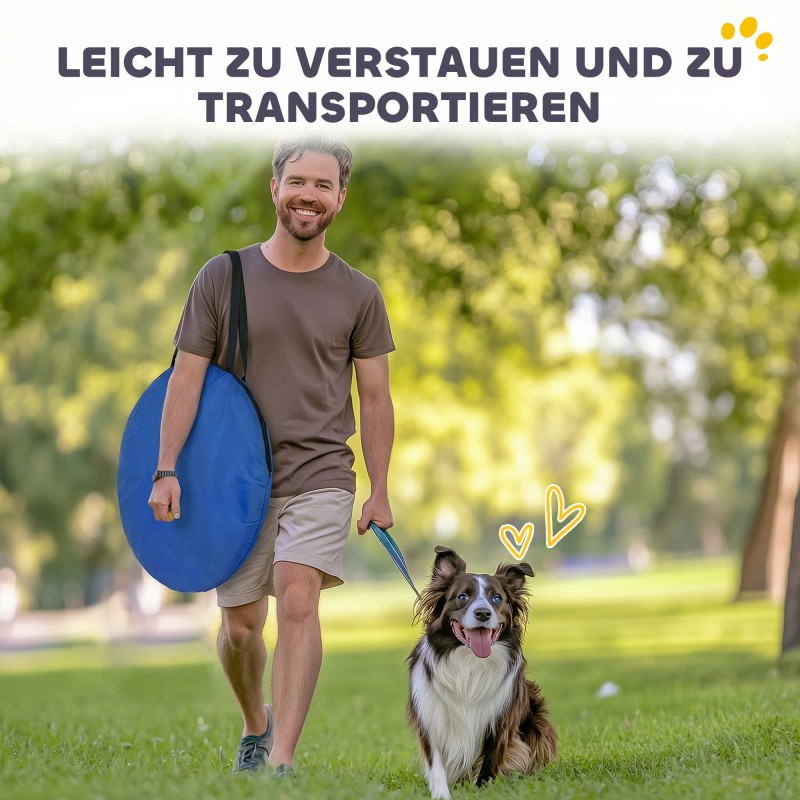 Koirien agilitytunneli 300 x 50 cm, pop up, 4 maakiilaa, kantolaukku, sininen